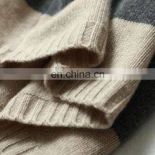 Striped Oversize Pullover Fall Winter Warm Cashmere Wool Sweaters for Women thumbnail-2