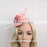 Wholesale Wedding Headpiece Sinamay Hat Fascinator Base Hat With Feather and Veil thumbnail-2
