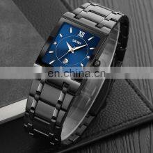 SKMEI 9263 Gold Men Square Watches Wholesale Stainless Steel Luxury Quartz Wristwatches thumbnail-5