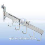 5 Hooks Metal Chrome Oval Tube Slatwall Display Hook for Shopfittings thumbnail-1