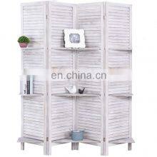 4 Panel Room Dividers and Folding Privacy Screens With Shelves