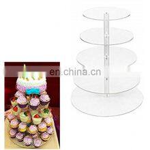 Clear Acrylic Cupcake Stand Dessert Tower Holder Display With Base for Wedding Cake Stand