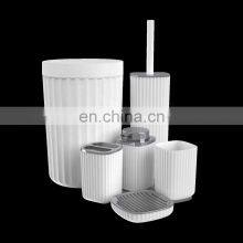 Household Modern White Ceramic Decor Special Design 6 Piece Bathroom Set Luxury