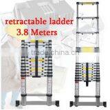 3.8m Telescopic Expansion Retractable Step Ladder Sturdy Aluminum Alloy