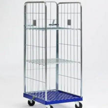 Large Metal Collapsible Storage Warehouse Roll Cage Cart Trolley thumbnail-5