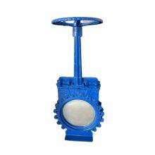 OEM Brand DIN 3202 F6 DN300 QT450 Knife Gate Valve GGG40 Body 304 Disc Wafer Type Flange Type WCB Body Knife Gate Valve thumbnail-1