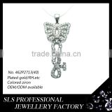 Butterfly shape German silver pendant WITH cubic CZ&Rhodium ,and Exporting natural gemstone pendant of KEY