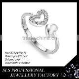 Gold Supplier in Wholesale 2015 New Design 925 Silver Sample Wedding Ring Designs Silver Heart Ring thumbnail-1