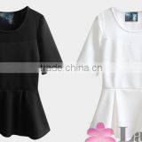 Fashion Ruffle T-shirt Dress Design for Girls Screen Printing Blouse thumbnail-1