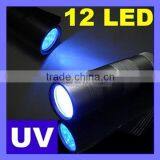 12 LED UV UltraViolet Lamp Torch Flashlight thumbnail-1