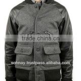 Raglan Varsity Jacket Made by Wool and Genuine Leather