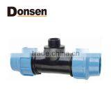 2014 90 TEE WITH THREADED MALE TAKE OFF PP COMPRESSION FITTINGS