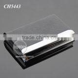New Arrival High-Grade Magnetic Lock Stainless Steel Metal Black Leather Luxury Business Card Case thumbnail-6