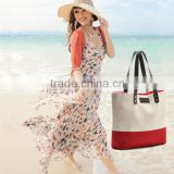 Latest young girl tote bag fashion canvas women beach bag