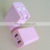 Colorful 5V 2.1A Dual USB LED Wall Charger With CE/ RoHS/UL