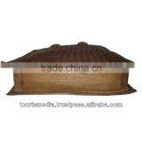 Handmade Braided Leather Handbag Moroccan Dark Tan Leather Handbag thumbnail-6