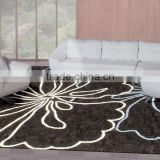 001 Black White Hand Tufted carpets made with fine wool
