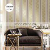 Stock Lot Printing Golden Foil Wallpaper, Emerald Green Neat Wide Stripe Wallcover for Administration , Best Quality Wallcover thumbnail-2