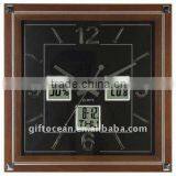 3 digital windows weather station calendar analog wooden clock