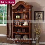 Wooden bookcase with multi layers and handmade carving in Amereican style AI-201