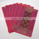 Indian Silk Table Runner With 6 Place Mats & 6 Coaster in Pink Color Size 16*62 thumbnail-2