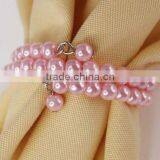 Table Decoration & Accessories Type Pink Plastic Pearls Beaded Handmade Napkin Ring thumbnail-1