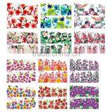 1X Water Stickers Nail Decals Stickers Water Transfers Decal Full Page Cover 12 Flower Designs thumbnail-1