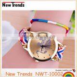 New Design Colorful Braid Rope Geneva Elephant Watch Weave Chain Bracelet Watch thumbnail-3