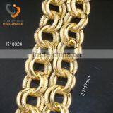 Handmade Gold Color Double o Ring Necklace Chain thumbnail-1