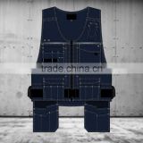 Cotton twill woven fabric carpenter vest for men's /women's