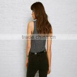 Fashion Lace up Front Crop Top White Racer Style Crop Top thumbnail-4