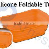 Silicone Kitchenware Sink Dish Strainer Washing Drainer Container Drink Cooler Cooking Accessories Gift Silicone Foldable Tub thumbnail-1