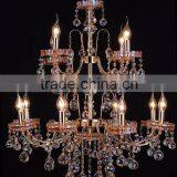 WD1822-3/5/8/8+4 Global Export Luxury Champagne Gold Iron K9 Crystal Chandelier thumbnail-4