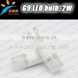Super Bright Warm White/ Cold White Small Size Led Bulbs 14mm*48mm 220V 2W 120lm G9 Led Bulb