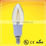 E14/E12 UL approved 1.8W led filament bulb candle bulb