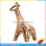 2017 New Design Shiny Copper plating Ceramic Giraffe Figurines