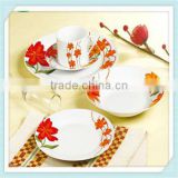 edge flower custom printed ceramic dishes plate, printing ceramic plates dishes,ceramic dishes plate