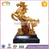 Factory Custom made best home decoration gift polyresin resin gold plated horse