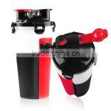 2 in 1 Twin Pack 700ml 24 Ounce Plastic Dual BPA Free Shaker Bottle, Amazon Hot Sale Fitness GYM Protein Shaker Water Bottle thumbnail-1