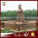 Carved Sunset Red Marble Outdoor Lady Water Fountain thumbnail-2
