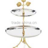 silver & gold plate metal fancy wedding cake stand