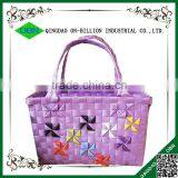 Custome recycled plastic woven shopping tote basket