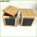 Bamboo Square Food Canister Coffee Canister w Chalkboard Homex BSCI/Factory thumbnail-2