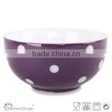 Solid Glaze Ceramics Cereal Bowl With Dot thumbnail-1