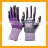 ZMSAFETY 18Gauge High Elastic Nylon Nitrile Gloves Half Dipped Black Nitrile Gloves Thin Nitrile Work Gloves thumbnail-1