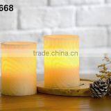 4" Battery Powered Flameless LED Pillar Wax Candles LED Carved Candles thumbnail-1