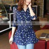 2015 Fashion Chiffon Long Sleeve Chiffon Shirts for Women thumbnail-1