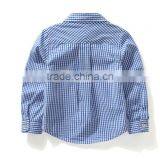 Bulk Baby Boys Girls t Shirts Blue Grid Long Sleeve Cotton Shirts for 3-12 Years thumbnail-2