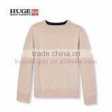 Long Sleeve Solid 100% Cotton Boys Round Neck Sweater thumbnail-1