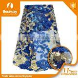 Wholesale African Wedding Lace Fabric Emboridery Dubai Lace With Sequins FL0184 thumbnail-2